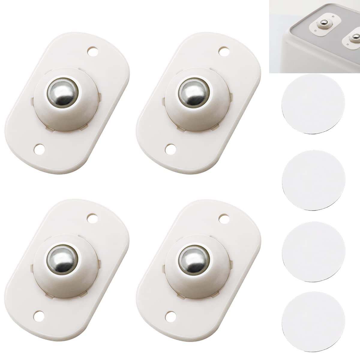 4 Pcs Self-Adhesive Mini Swivel Casters Wheels