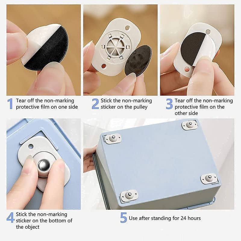 4 Pcs Self-Adhesive Mini Swivel Casters Wheels